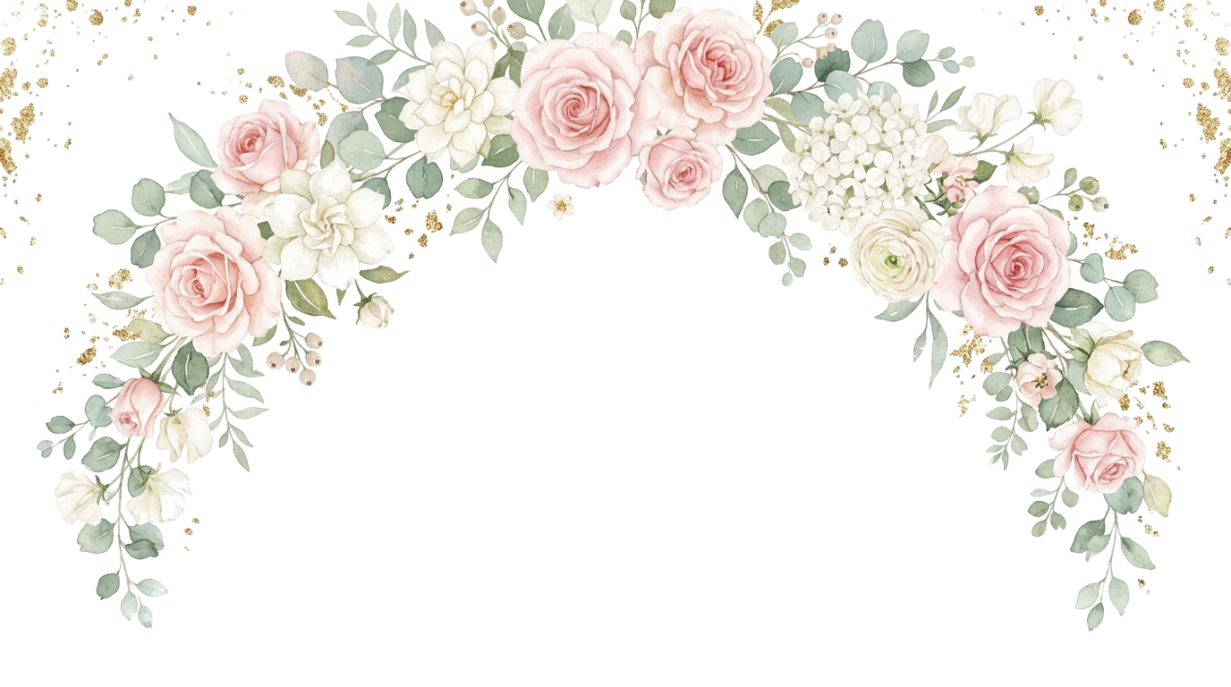 Watercolor floral arch